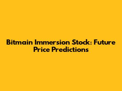 Bitmain Immersion Stock: Future Price Predictions