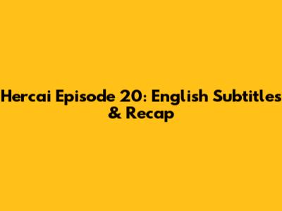 Hercai Episode 20: English Subtitles & Recap