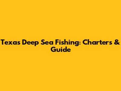 Texas Deep Sea Fishing: Charters & Guide